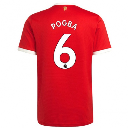 Lapset Jalkapallo Paul Pogba #6 Punainen Kotipaita 2021/22 Lyhythihainen Paita T-paita