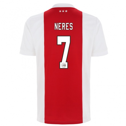 Lapset Jalkapallo David Neres #7 Punainen Valkoinen Kotipaita 2021/22 Lyhythihainen Paita T-paita