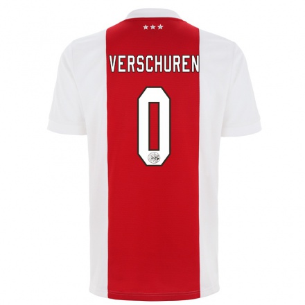 Lapset Jalkapallo Nick Verschuren #0 Punainen Valkoinen Kotipaita 2021/22 Lyhythihainen Paita T-paita