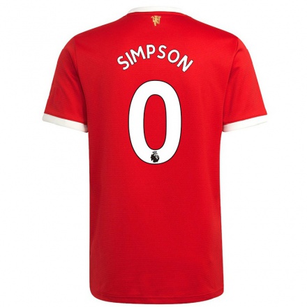 Lapset Jalkapallo Jessica Simpson #0 Punainen Kotipaita 2021/22 Lyhythihainen Paita T-paita