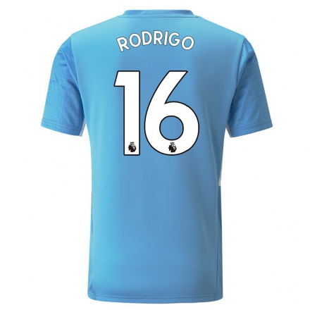 Lapset Jalkapallo Rodri #16 Sininen Kotipaita 2021/22 Lyhythihainen Paita T-paita