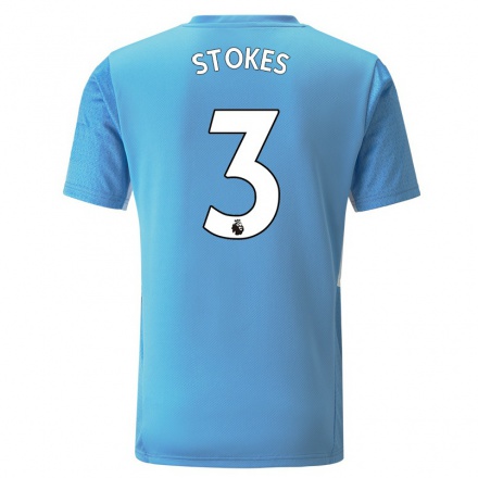Lapset Jalkapallo Demi Stokes #3 Sininen Kotipaita 2021/22 Lyhythihainen Paita T-paita