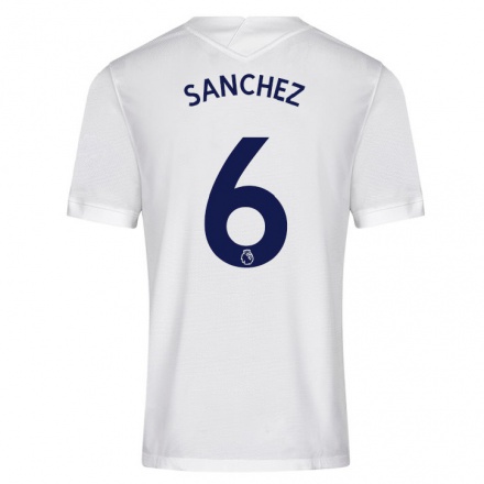 Lapset Jalkapallo Davinson Sanchez #6 Valkoinen Kotipaita 2021/22 Lyhythihainen Paita T-paita