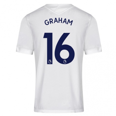 Lapset Jalkapallo Kit Graham #16 Valkoinen Kotipaita 2021/22 Lyhythihainen Paita T-paita