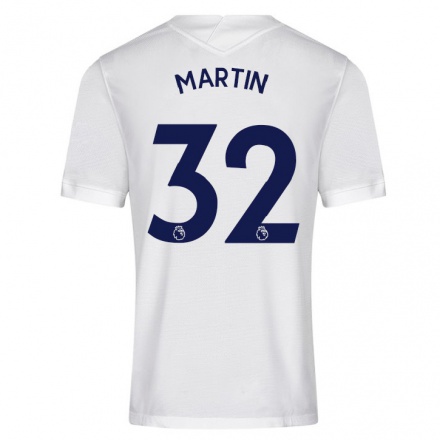 Lapset Jalkapallo Amy Martin #32 Valkoinen Kotipaita 2021/22 Lyhythihainen Paita T-paita