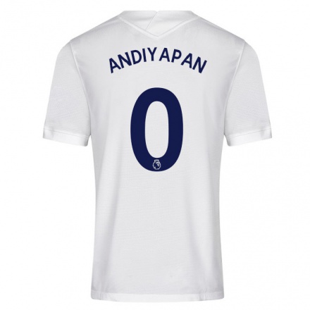 Lapset Jalkapallo William Andiyapan #0 Valkoinen Kotipaita 2021/22 Lyhythihainen Paita T-paita