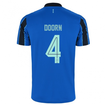 Lapset Jalkapallo Lisa Doorn #4 Sininen Musta Vieraspaita 2021/22 Lyhythihainen Paita T-paita