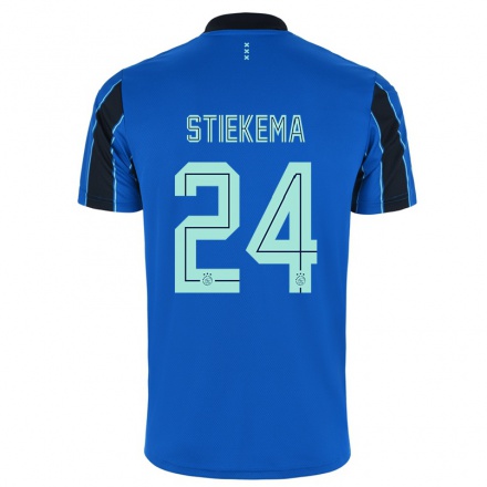 Lapset Jalkapallo Iris Stiekema #24 Sininen Musta Vieraspaita 2021/22 Lyhythihainen Paita T-paita