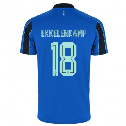 Lapset Jalkapallo Jurgen Ekkelenkamp #18 Sininen Musta Vieraspaita 2021/22 Lyhythihainen Paita T-paita