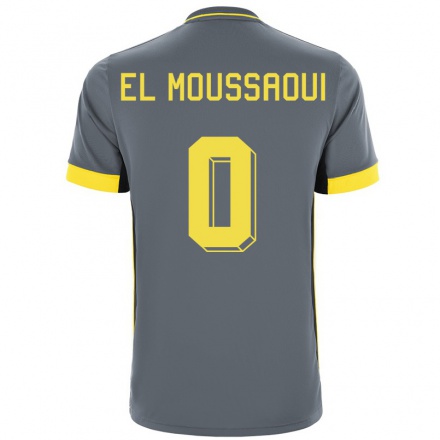 Lapset Jalkapallo Ilyas el Moussaoui #0 Harmaa Musta Vieraspaita 2021/22 Lyhythihainen Paita T-paita