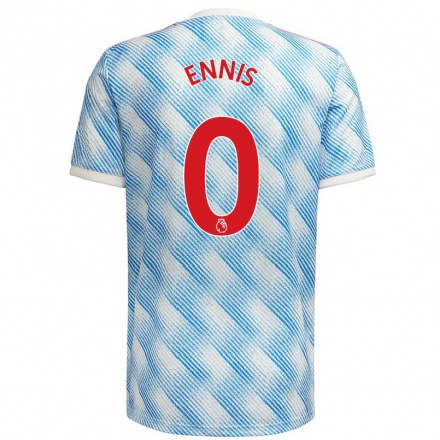 Lapset Jalkapallo Ethan Ennis #0 Sinivalkoinen Vieraspaita 2021/22 Lyhythihainen Paita T-paita