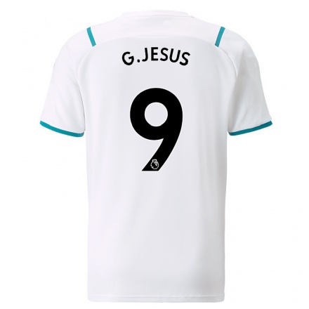 Lapset Jalkapallo Gabriel Jesus #9 Valkoinen Vieraspaita 2021/22 Lyhythihainen Paita T-paita