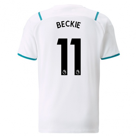 Lapset Jalkapallo Janine Beckie #11 Valkoinen Vieraspaita 2021/22 Lyhythihainen Paita T-paita