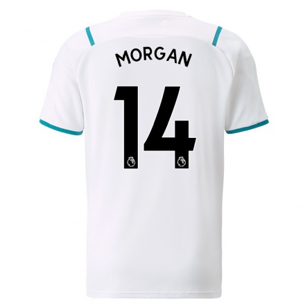 Lapset Jalkapallo Esme Morgan #14 Valkoinen Vieraspaita 2021/22 Lyhythihainen Paita T-paita