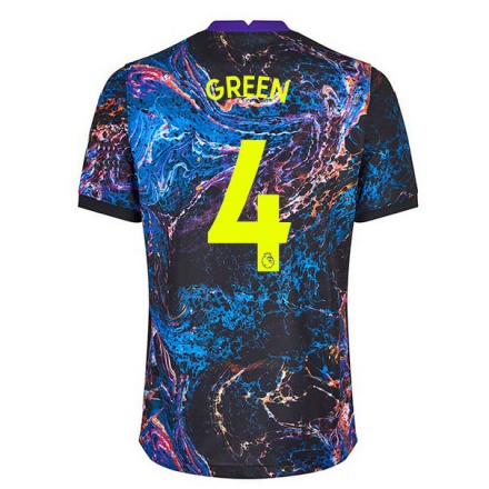 Lapset Jalkapallo Josie Green #4 Monivärinen Vieraspaita 2021/22 Lyhythihainen Paita T-paita