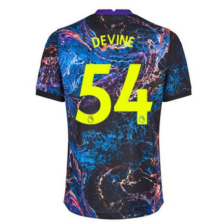 Lapset Jalkapallo Alfie Devine #54 Monivärinen Vieraspaita 2021/22 Lyhythihainen Paita T-paita