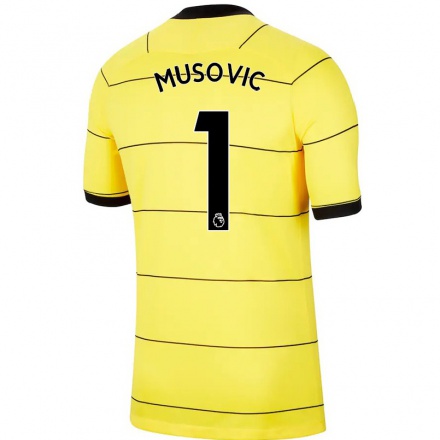 Lapset Jalkapallo Zecira Musovic #1 Keltainen Vieraspaita 2021/22 Lyhythihainen Paita T-paita