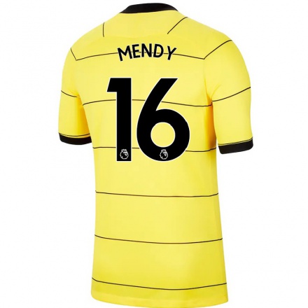 Lapset Jalkapallo Edouard Mendy #16 Keltainen Vieraspaita 2021/22 Lyhythihainen Paita T-paita