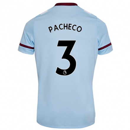 Lapset Jalkapallo Maz Pacheco #3 Taivaansininen Vieraspaita 2021/22 Lyhythihainen Paita T-paita