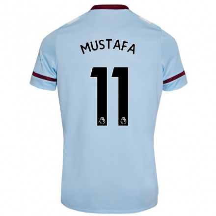 Lapset Jalkapallo Nor Mustafa #11 Taivaansininen Vieraspaita 2021/22 Lyhythihainen Paita T-paita