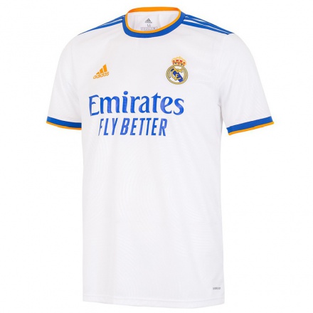 Lapset Jalkapallo Eden Hazard #7 Valkoinen Kotipaita 2021/22 Lyhythihainen Paita T-paita