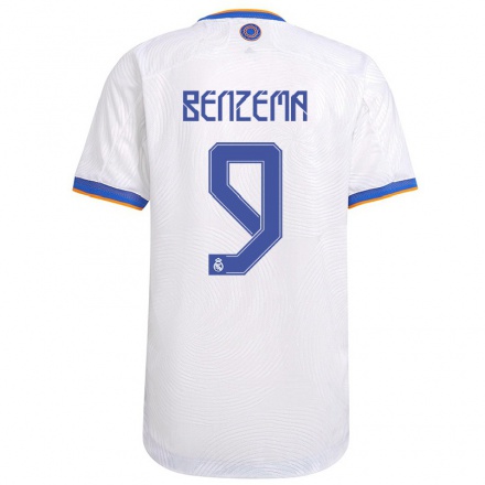 Lapset Jalkapallo Karim Benzema #9 Valkoinen Kotipaita 2021/22 Lyhythihainen Paita T-paita