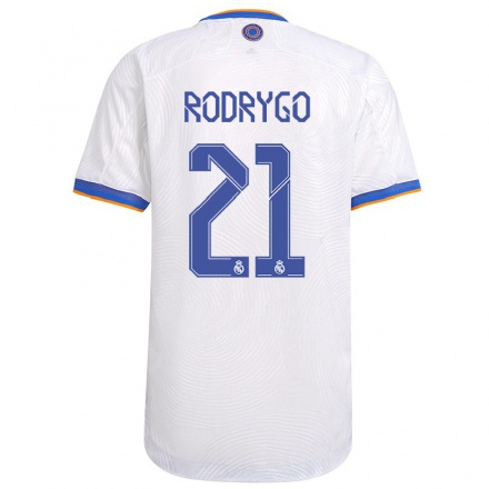 Lapset Jalkapallo Rodrygo #21 Valkoinen Kotipaita 2021/22 Lyhythihainen Paita T-paita