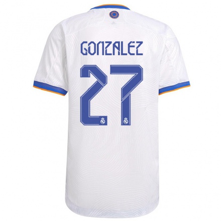 Lapset Jalkapallo Peter Gonzalez #27 Valkoinen Kotipaita 2021/22 Lyhythihainen Paita T-paita