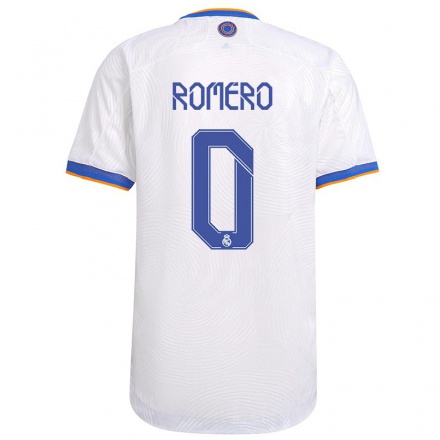 Lapset Jalkapallo Adrian Romero #0 Valkoinen Kotipaita 2021/22 Lyhythihainen Paita T-paita