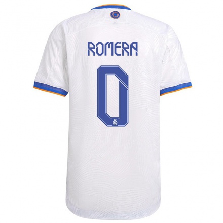 Lapset Jalkapallo Miguel Romera #0 Valkoinen Kotipaita 2021/22 Lyhythihainen Paita T-paita