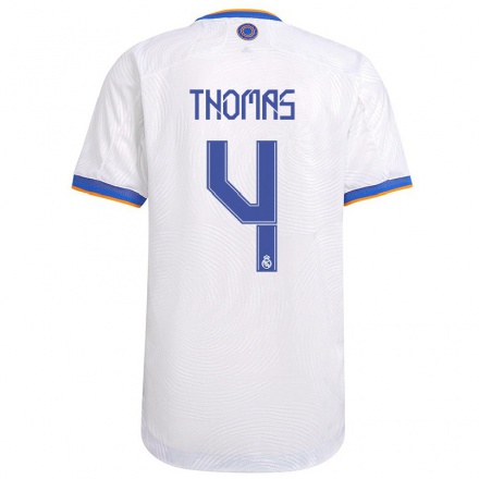 Lapset Jalkapallo Heurtel Thomas #4 Valkoinen Kotipaita 2021/22 Lyhythihainen Paita T-paita