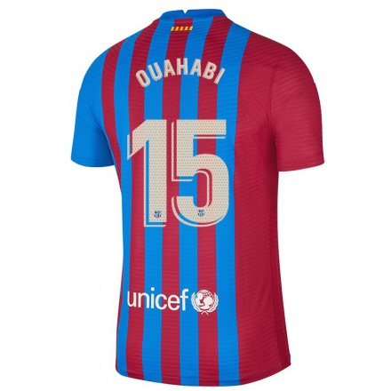 Lapset Jalkapallo Leila Ouahabi #15 Kastanjanruskea Sininen Kotipaita 2021/22 Lyhythihainen Paita T-paita