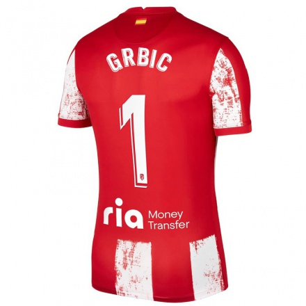 Lapset Jalkapallo Ivo Grbic #1 Punainen Valkoinen Kotipaita 2021/22 Lyhythihainen Paita T-paita