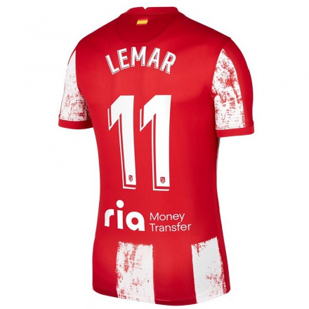 Lapset Jalkapallo Thomas Lemar #11 Punainen Valkoinen Kotipaita 2021/22 Lyhythihainen Paita T-paita