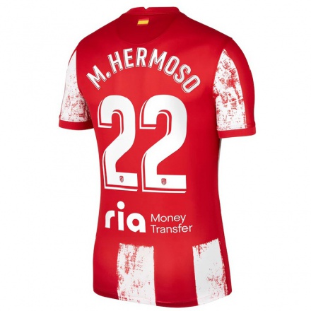 Lapset Jalkapallo Mario Hermoso #22 Punainen Valkoinen Kotipaita 2021/22 Lyhythihainen Paita T-paita