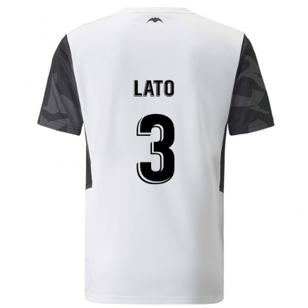 Lapset Jalkapallo Toni Lato #3 Valkoinen Kotipaita 2021/22 Lyhythihainen Paita T-paita