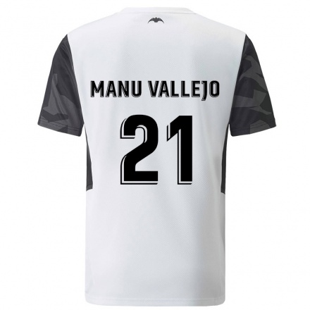 Lapset Jalkapallo Manu Vallejo #21 Valkoinen Kotipaita 2021/22 Lyhythihainen Paita T-paita
