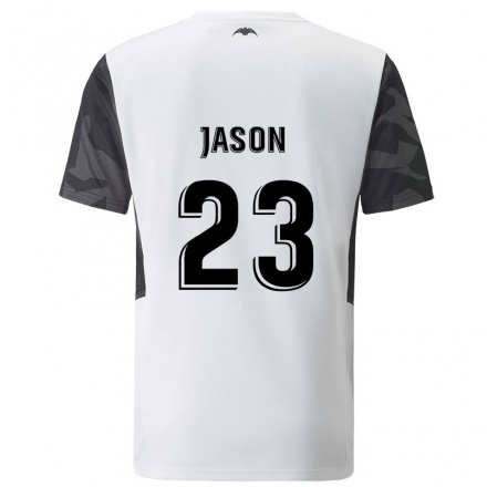 Lapset Jalkapallo Jason #23 Valkoinen Kotipaita 2021/22 Lyhythihainen Paita T-paita