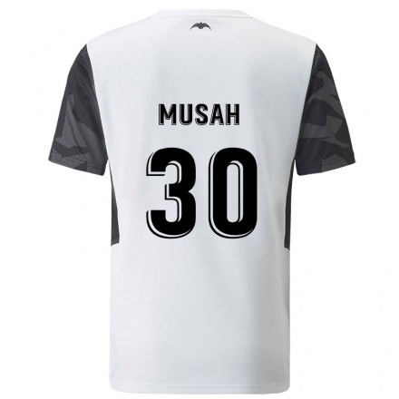 Lapset Jalkapallo Yunus Musah #30 Valkoinen Kotipaita 2021/22 Lyhythihainen Paita T-paita