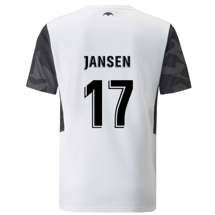 Lapset Jalkapallo Ellen Jansen #17 Valkoinen Kotipaita 2021/22 Lyhythihainen Paita T-paita