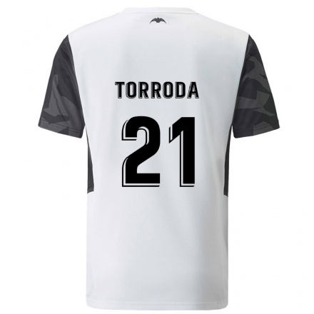 Lapset Jalkapallo Anna Torroda #21 Valkoinen Kotipaita 2021/22 Lyhythihainen Paita T-paita