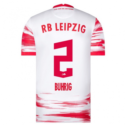 Lapset Jalkapallo Ey Buhrig #2 Punainen Valkoinen Kotipaita 2021/22 Lyhythihainen Paita T-paita