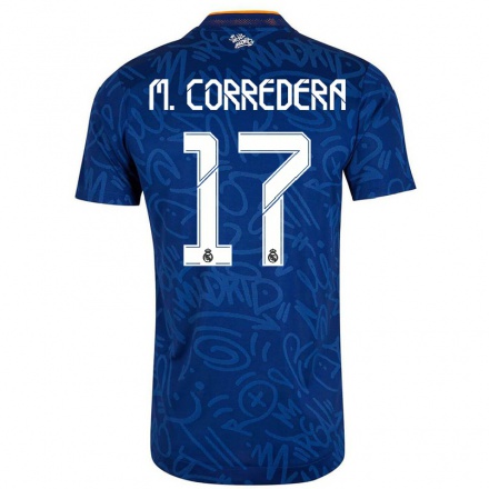 Lapset Jalkapallo Marta Corredera #17 Tummansininen Vieraspaita 2021/22 Lyhythihainen Paita T-paita