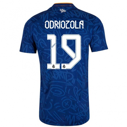Lapset Jalkapallo Alvaro Odriozola #19 Tummansininen Vieraspaita 2021/22 Lyhythihainen Paita T-paita
