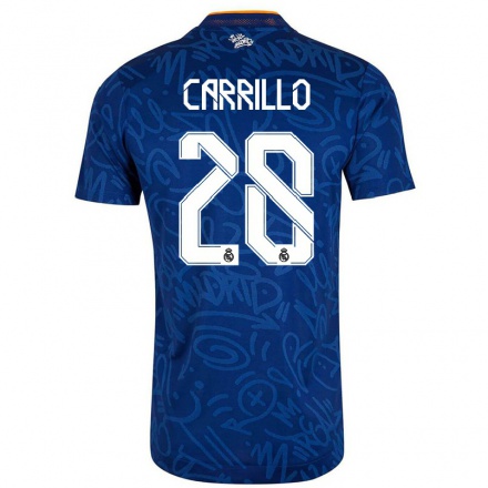 Lapset Jalkapallo Alvaro Carrillo #28 Tummansininen Vieraspaita 2021/22 Lyhythihainen Paita T-paita