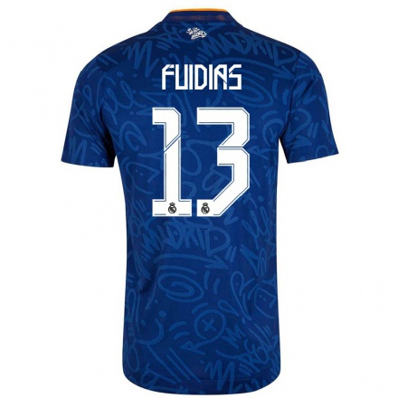 Lapset Jalkapallo Toni Fuidias #13 Tummansininen Vieraspaita 2021/22 Lyhythihainen Paita T-paita