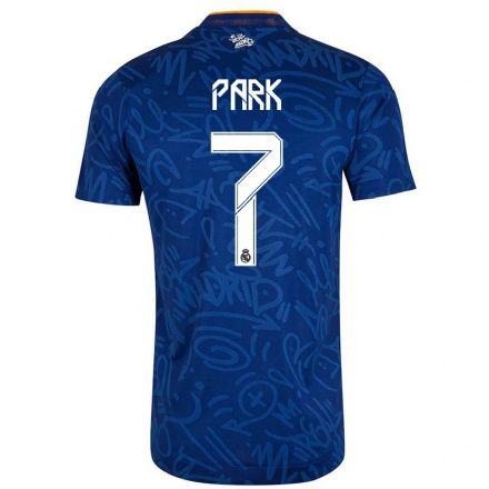 Lapset Jalkapallo Marvin Park #7 Tummansininen Vieraspaita 2021/22 Lyhythihainen Paita T-paita