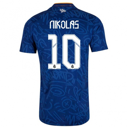 Lapset Jalkapallo Hernandez Nikolas #10 Tummansininen Vieraspaita 2021/22 Lyhythihainen Paita T-paita