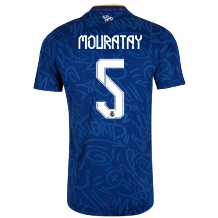 Lapset Jalkapallo Maximilano Mouratay #5 Tummansininen Vieraspaita 2021/22 Lyhythihainen Paita T-paita