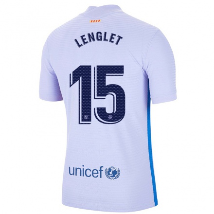 Lapset Jalkapallo Clement Lenglet #15 Vaalea Violettiti Vieraspaita 2021/22 Lyhythihainen Paita T-paita
